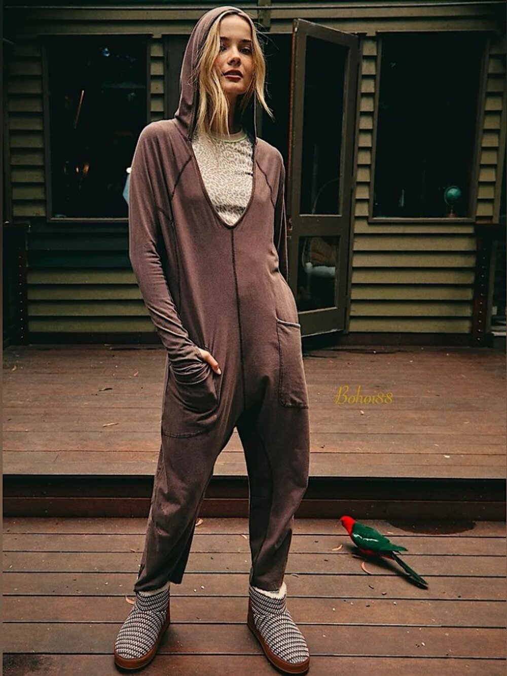 NWT Free People Movement Hot Shot Long-Sleeve Hooded Onesie Sz Medium - Picture 3 of 6